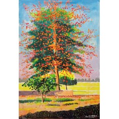 Ghulam Mustafa, 24 x 36 Inch, Oil on Canvas, Cityscape Painting, AC-GLM-038